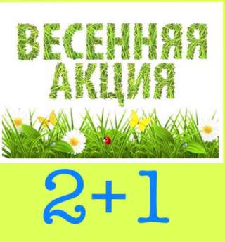ВЕСЕННЯЯ АКЦИЯ 2+1 При покупке 2-х товаров 3-й в ПОДАРОК