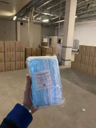 Маски трехслойные РФ медицинские крупный, мелкий опт