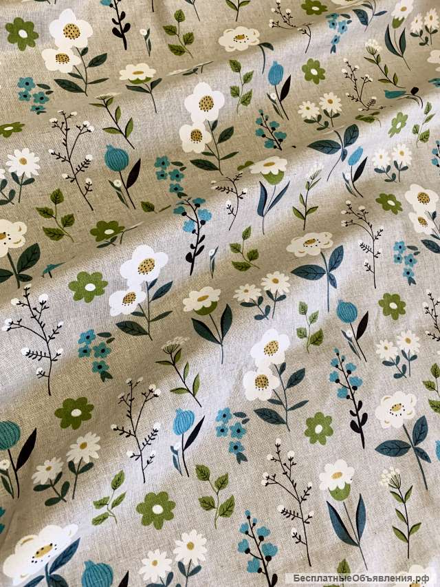 Льняные ткани набивные и крашенные