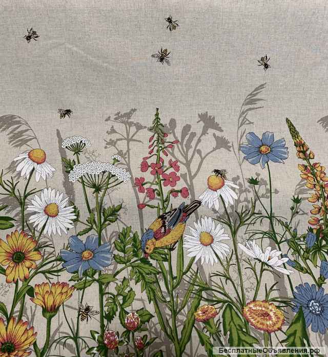 Льняные ткани набивные и крашенные