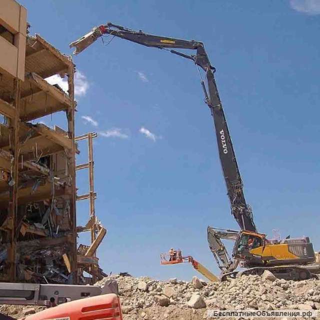 Аренда экскаватора разрушителя, демонтаж зданий