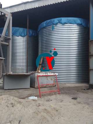 Противопожарный стальной резервуар 100 м3 (кубов) монтаж