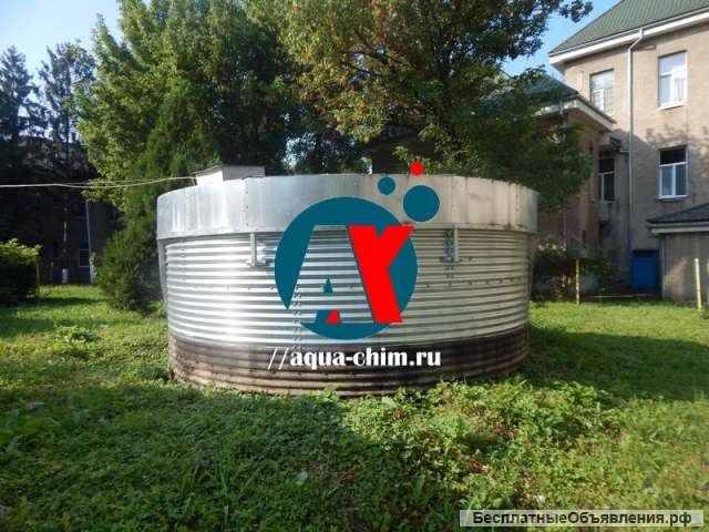 Стальной резервуар для чистой воды объемом 50 м3