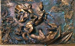 Большая рельефная картина Георгий Победоносец