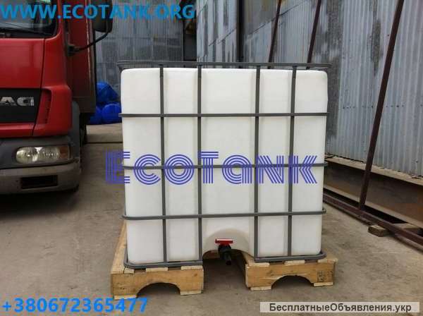 Кубовик еврокуб пищевой в обрешетке на поддоне 1000 л