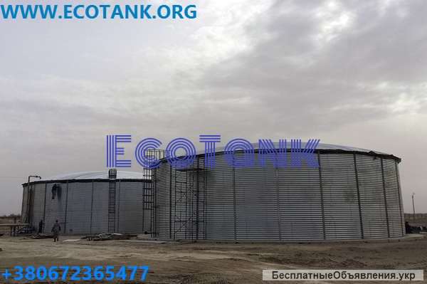 Резервуар для воды вертикальный стальной 1000 м3