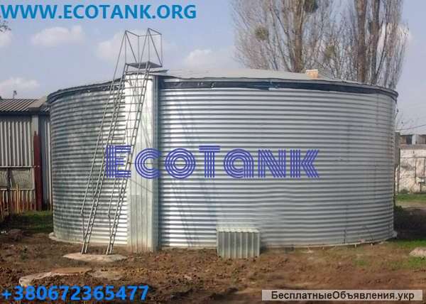 Стальной пожарный резервуар 150 м3 модульная емкость