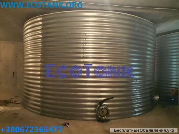 Стальной резервуар для чистой воды объемом 50 м3 кубов