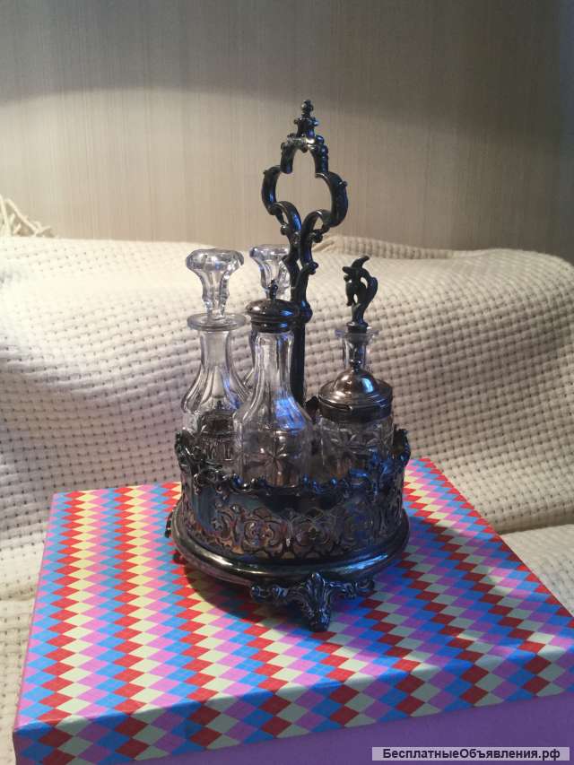 Мельхиоровый круэт-набор для масла и специй