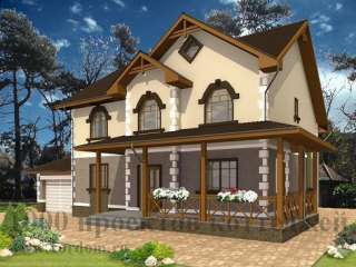 Двухэтажный кирпичный дом на 203 кв. м с остеклённой прихожей.