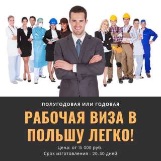 Полугодовые и годовые рабочие визы в Польшу быстро