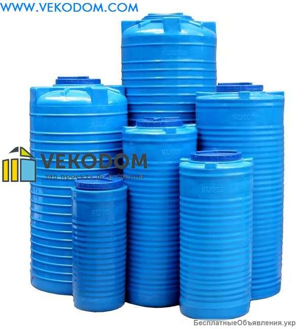 Пластиковые емкости прямоугольные для воды с краном