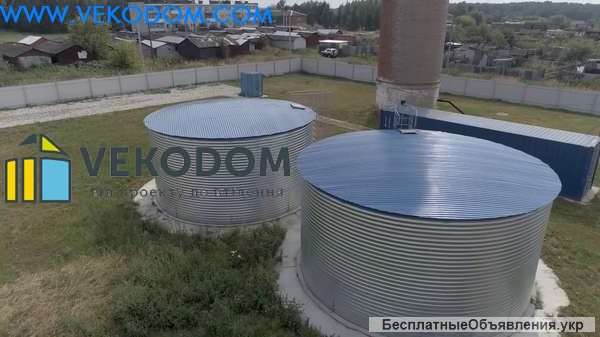 Противопожарный стальной резервуар 100 м3 (кубов) монтаж