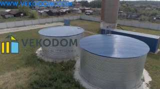 Противопожарный стальной резервуар 100 м3 (кубов) монтаж