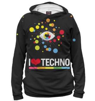 Женское худи I Love Techno
