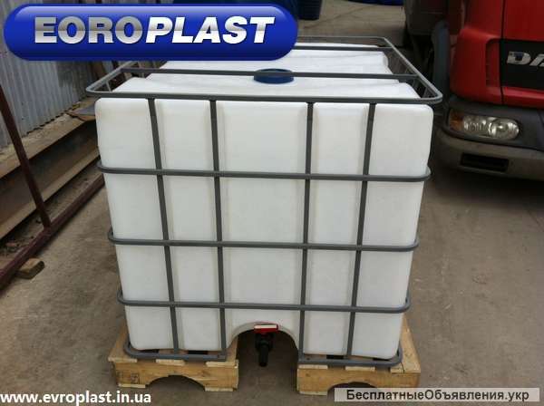 Кубовик еврокуб пищевой в обрешетке на поддоне 1000 л