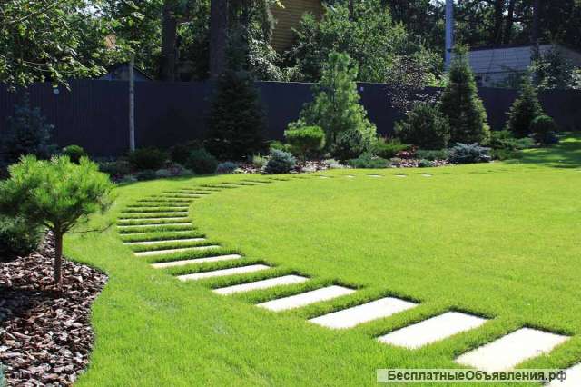 Укладка рулонного газона