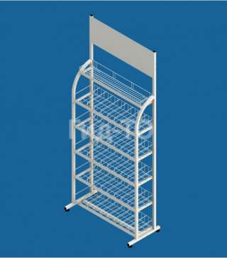 Торговая стойка разборная 6 сетчатых полок