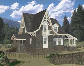 Трёхэтажный кирпичный дом с остроугольной крышей