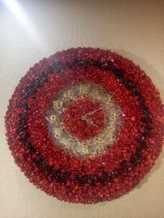 Настенные часы Коралл. натуральные камни