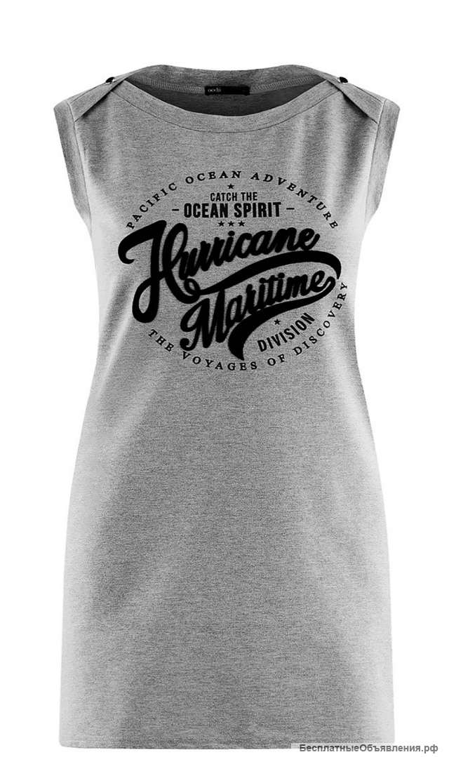 Платье с текстовым принтом (новое), размер 46-48