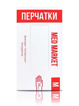 Перчатки виниловые MedMarket
