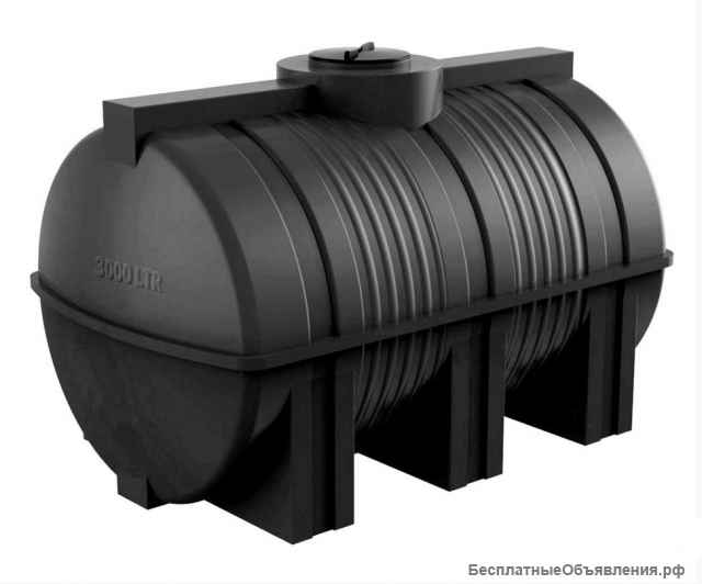Горизонтальная цилиндрическая емкость 3000 литров