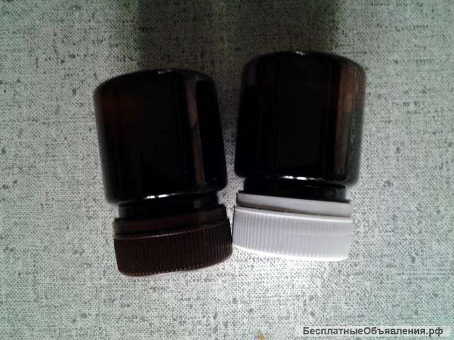 Банка пэт 40 мл цвет коричневый и прозрачный с белой крышкой