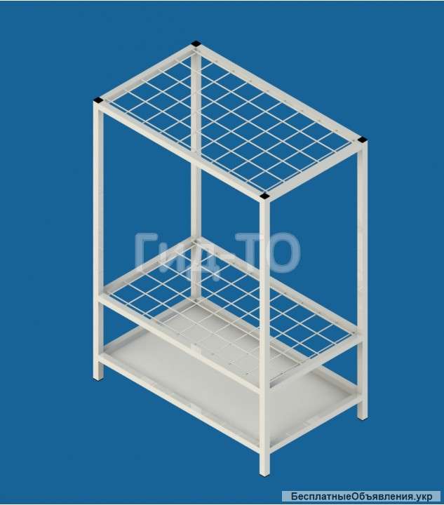 Стойка торговая сетчатая для швабр 2 сетки