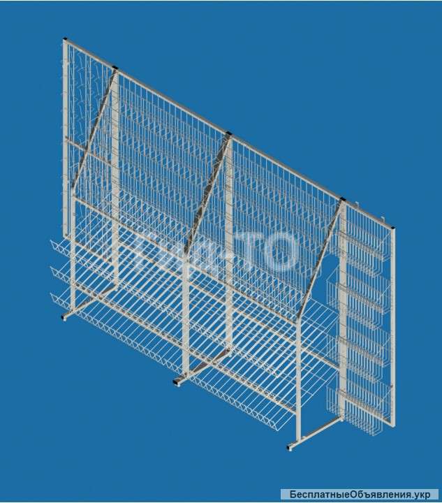 Сетчатая торговая витрина универсальная сборная