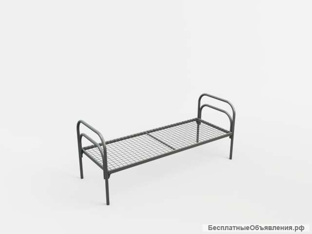 Кровать металлическая одноярусная усиленная