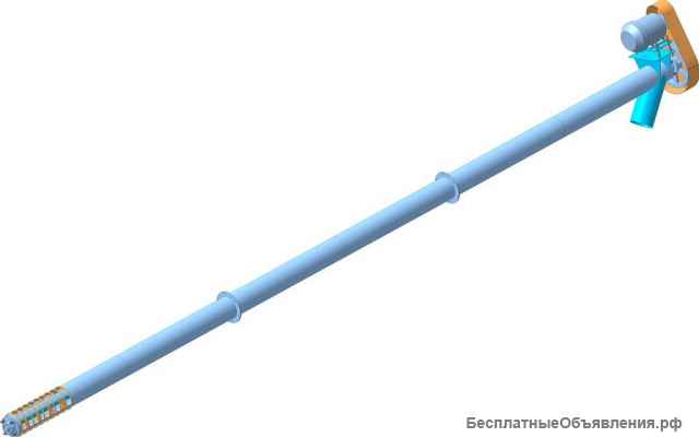 Транспортер шнековый, конвейер винтовой, шнек в желобе