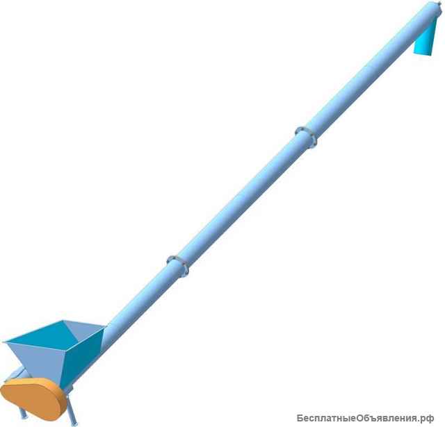 Транспортер шнековый, конвейер винтовой, шнек в желобе