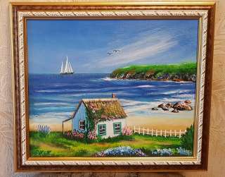 Картина "Визуализация мечты. Домик у моря", 25х30