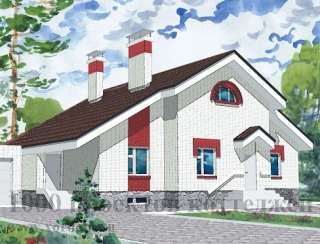Проект дома из кирпича с цокольным этажом и чердаком на 210 кв. м.