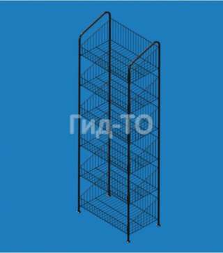 Стеллаж с сетчатыми полками Колосок чёрный ширина 600 мм