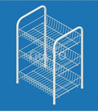 Стеллаж сетчатый ширина 420 мм 3 сетчатые полки