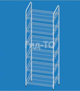 Стеллаж с сетчатыми наклонными полками 600 мм Зефир