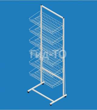 Стеллаж с сетчатыми прямыми корзинами "Ева" ширина 600 мм