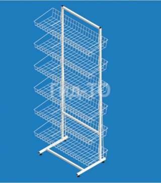 Стеллаж с сетчатыми прямыми корзинами «Ева» ширина 900 мм