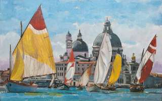 Картину: автор Аксамитов Юрий, La mia Venezia, Santa Maria de la Salute, паруса