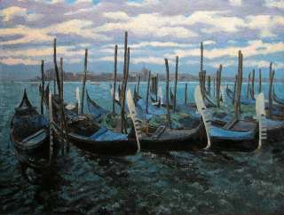 Картину: автор Аксамитов Юрий, La Mia Venezia, спящие гондолы