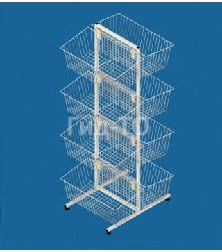 Стеллаж сетчатый двухсторонний с накопительными корзинами