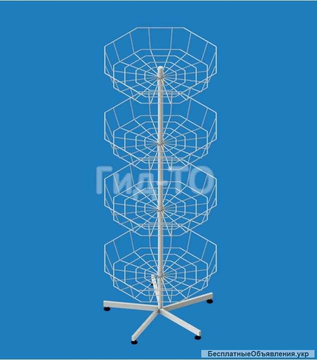Стойка вращающаяся напольная «Медведь» 4 круглые корзины