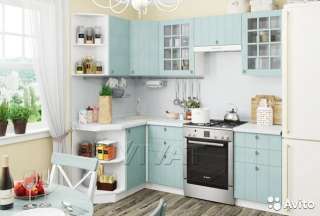 Кухня угловая Прованс-02 Голубой ТЦ "Февраль Комфорт"