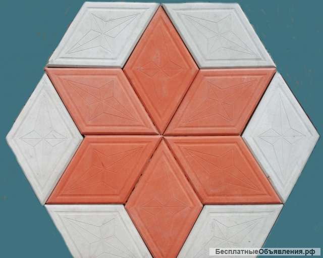 Брусчатка тротуарная "Ромб роза ветров" 350х200х40