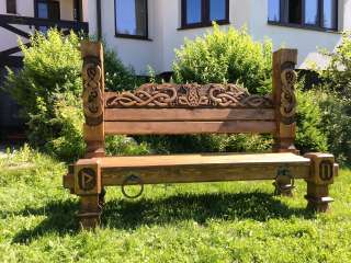 Скамья резная садовая