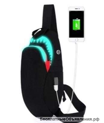Нагрудный мини рюкзак с usb-зарядкой