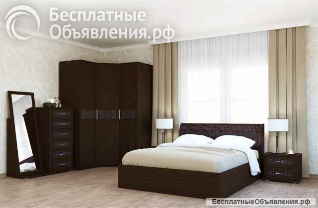 Шкаф угловой "Кэт-4 (венге/кайман коричневый)" (новый)