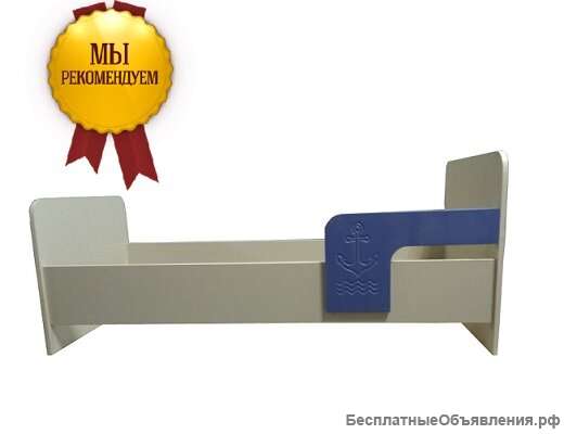 Кровать одноярусная с бортиком МДФ